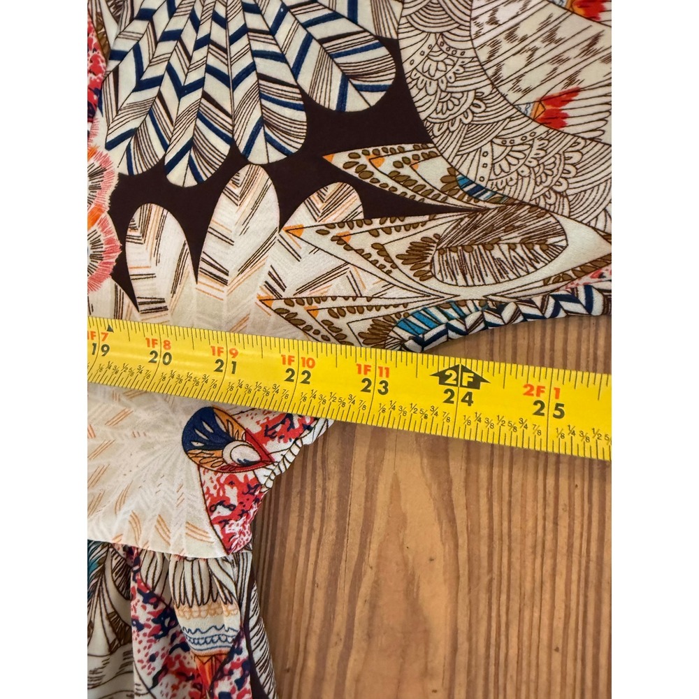 Umgee Plus Womens 2XL Boho Geometric Feather Print Tassel Tunic Dress - Picture 6 of 7